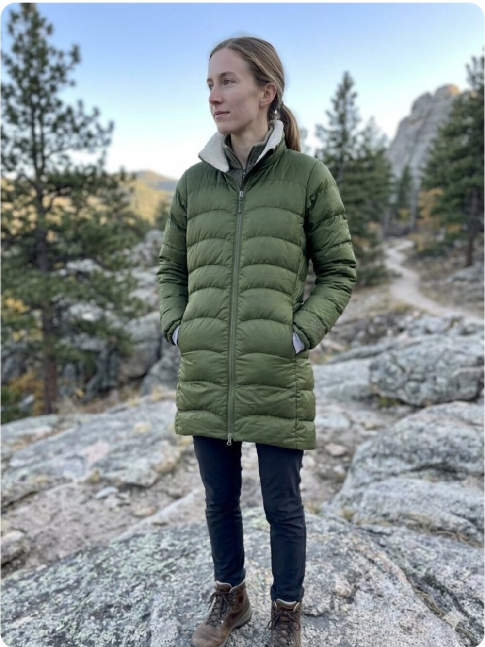 Mountain Hardwear Puffer Parka Women's Large Green Down Jacket Coat